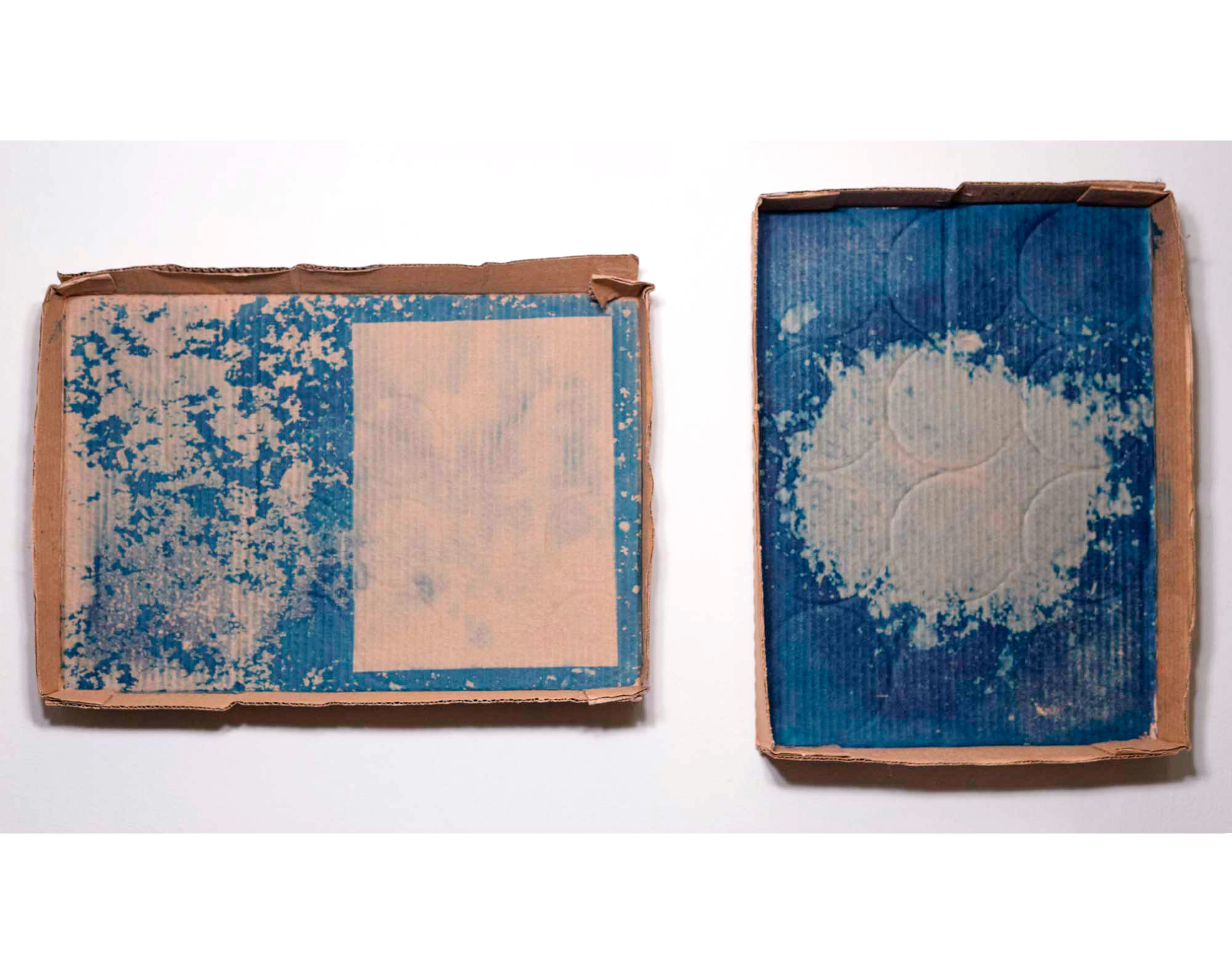 cyanotype on found cardboard